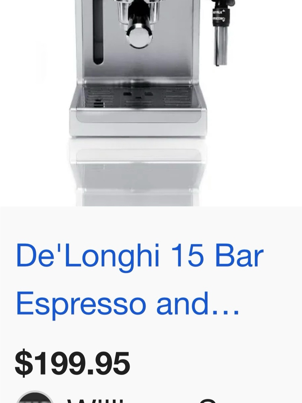 De'Longhi 15 Bar Espresso Machine - Silver